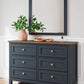 Landocken - Brown / Blue - Dresser and Mirror