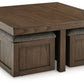 Boardernest - Brown - Cocktail Table With 4 Stools (Set of 5)