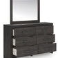 Hollivern - Dresser And Mirror - Dark Gray