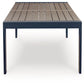 East Beach - Rectangular Dining Table With Umbrella Option - Blue