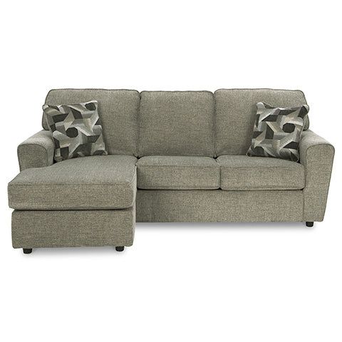 CASCILLA SOFA WITH REVERSIBLE CHAISE - PEWTER