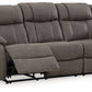 First Base - Gunmetal - Reclining Sofa - Faux Leather