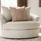 Steelwater Retreat - Oversized Swivel Accent Chair - Latte