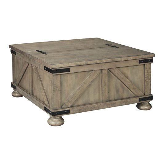 Aldwin - Gray - Cocktail Table With Storage - Square