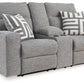 Biscoe - Power Reclining Loveseat With Console /Adj Headrest - Pewter