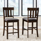 Haddigan - Upholstered Barstool (Set of 2) - Dark Brown - Fraser Furniture & Mattresses