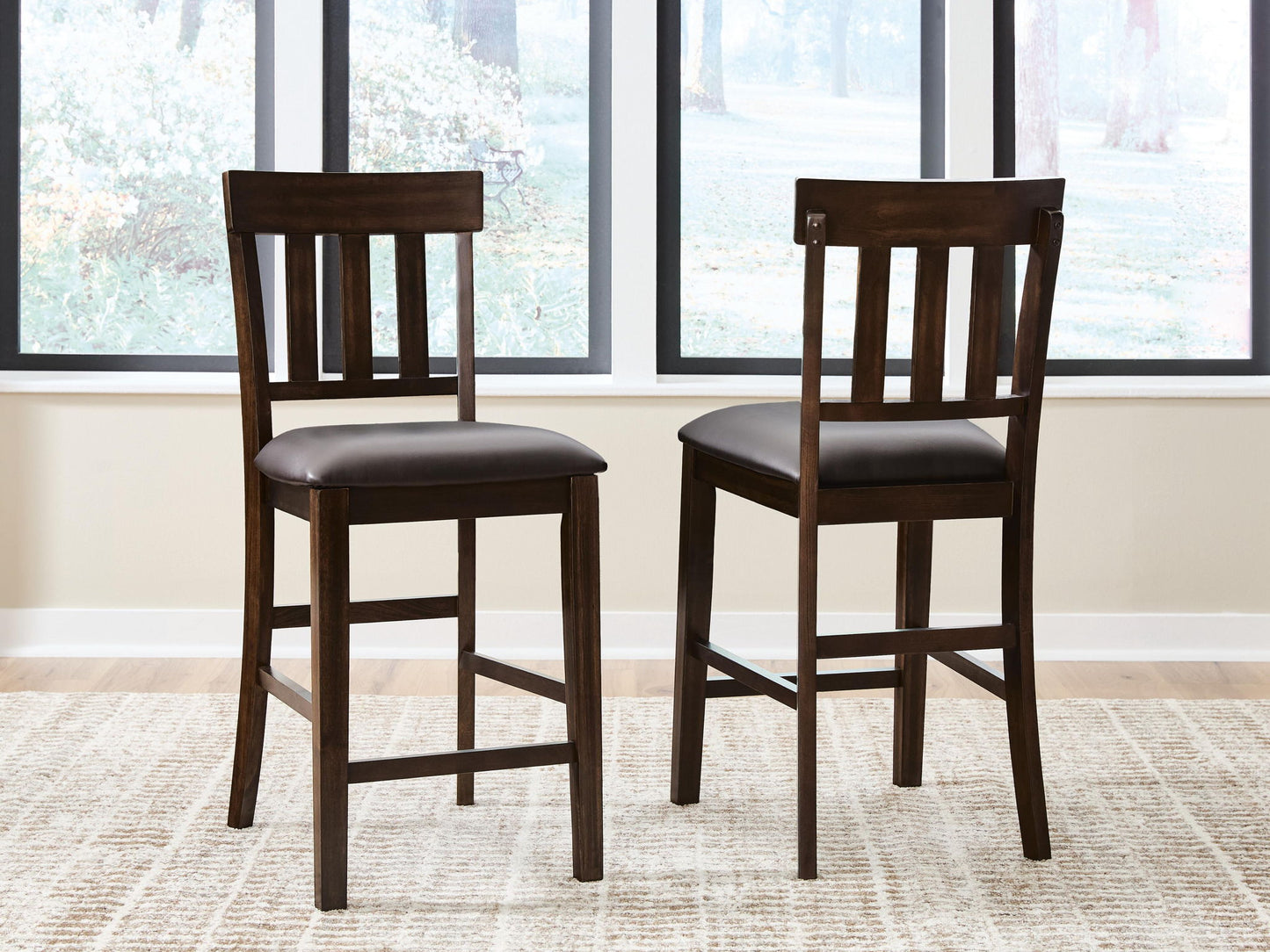 Haddigan - Upholstered Barstool (Set of 2) - Dark Brown - Fraser Furniture & Mattresses