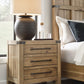 Ridgester - Three Drawer Night Stand - Light Brown - Fraser Furniture & Mattresses