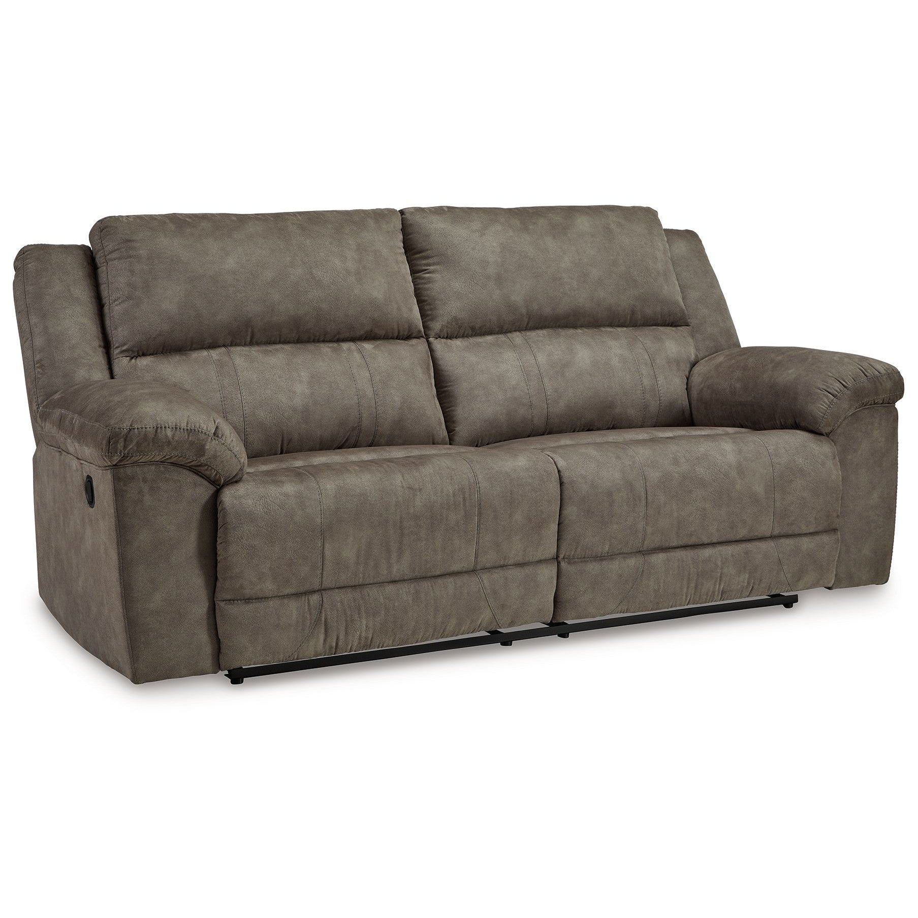 Laresview - Fossil - 2 Seat Reclining Sofa - Faux Leather