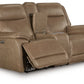 Glencroft - Power Reclining Loveseat With Console / Adjustable Headrest - Sahara