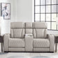 Boyington - Power Reclining Loveseat with Console/Adj Hdrst - Gray