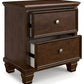 Danabrin - Brown - Two Drawer Nightstand