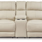 Dahlmoore - Dbl Power Reclining Loveseat With Console - Almond