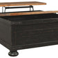 Valebeck - Black / Brown - Lift Top Cocktail Table