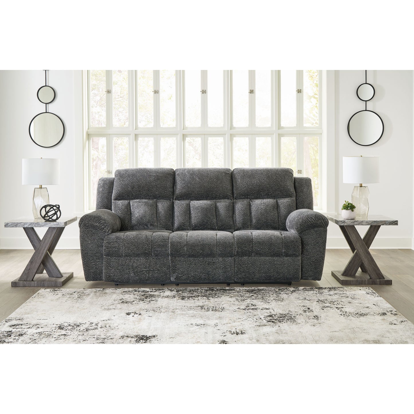 Frohn - Graphite - Reclining Sofa - Fabric