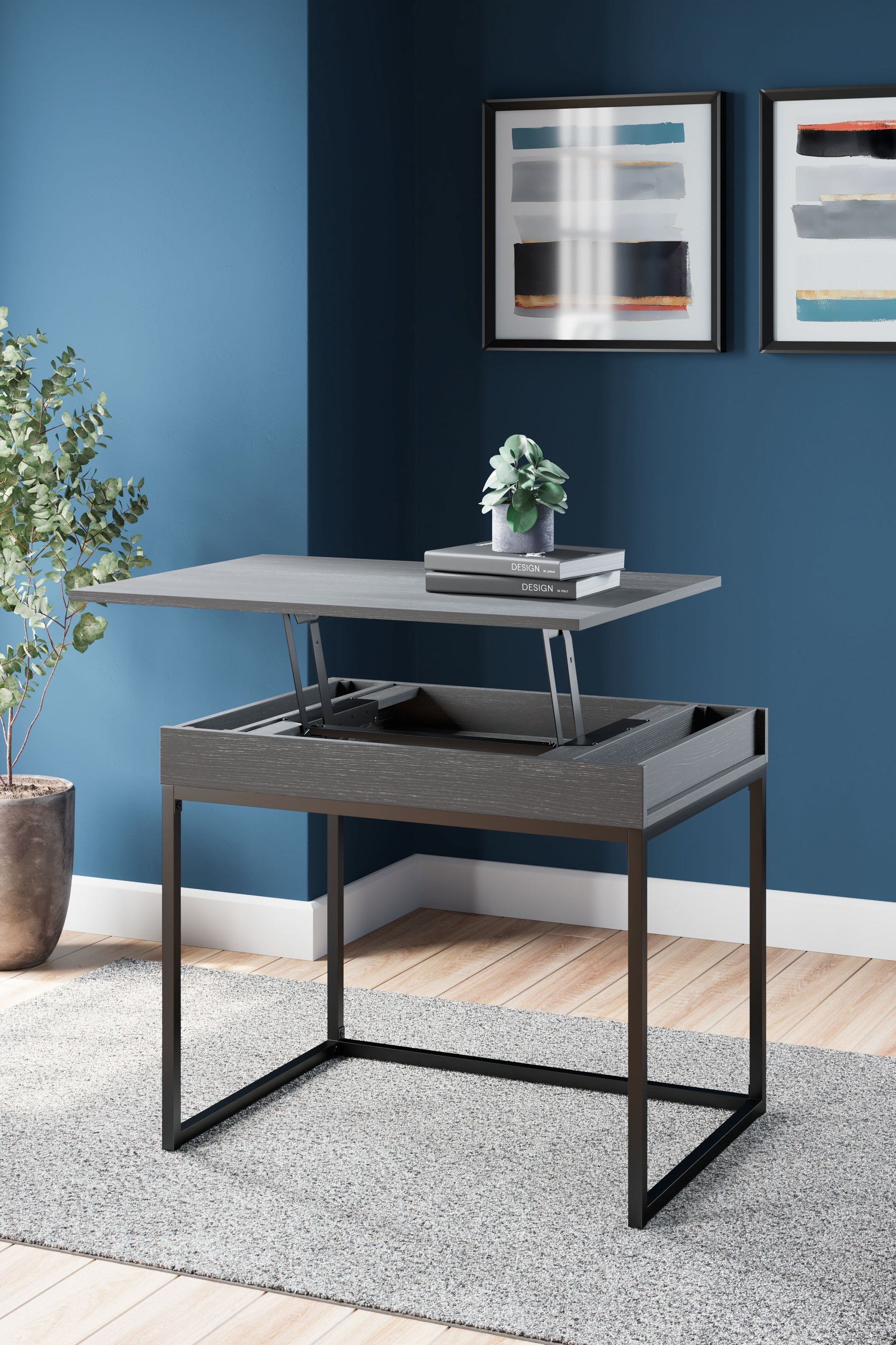 Yarlow - Black - Home Office Lift Top Desk