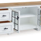 Ashbryn - White / Natural - Extra Large TV Stand