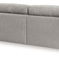 Amiata - Glacier - 2-Piece Sectional With Laf Corner Chaise - Leather Match