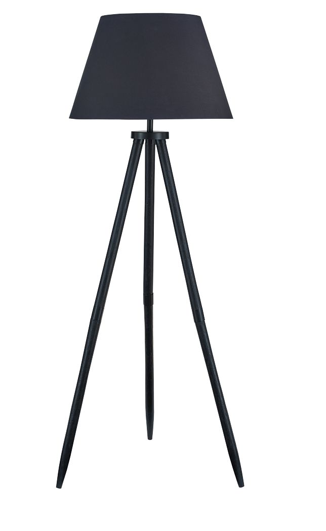 Orhan - Wood Floor Lamp - Black - Fraser Furniture & Mattresses