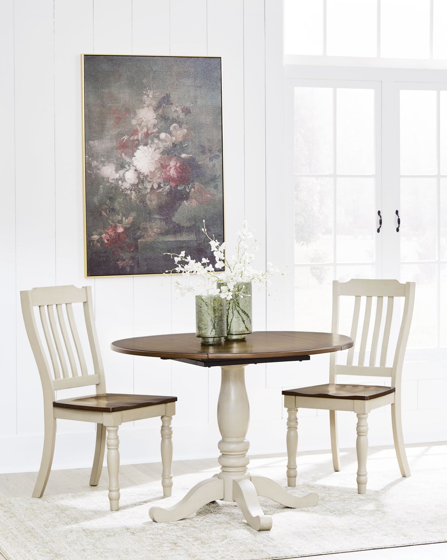 Wirloni - Dining Room Side Chair (Set of 2) - Antique White / Brown - Fraser Furniture & Mattresses