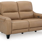 Mosswell - Power Reclining Loveseat With Adj Headrest - Toffee