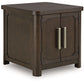 Breckington - Dark Brown - Rectangular 2-door End Table