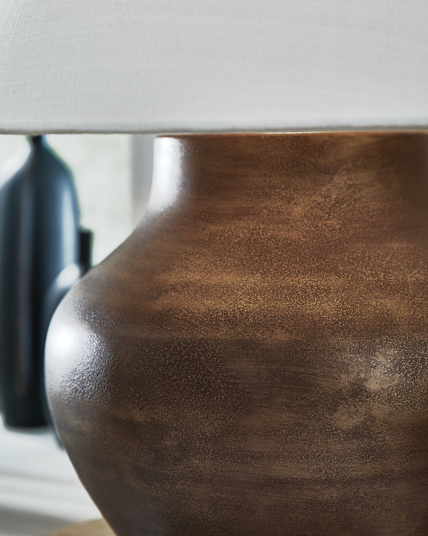 Whitham - Metal Table Lamp - Antique Copper Finish - Fraser Furniture & Mattresses