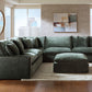 Carriage View - Jade - 3-Piece Sectional