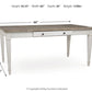 Skempton - RECT DRM Table w/Storage - White