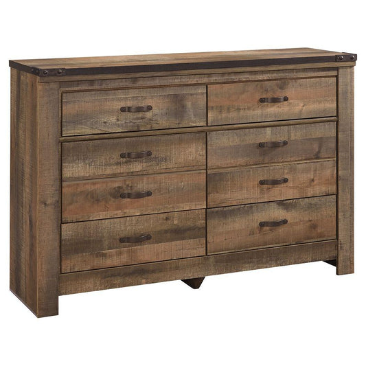 Trinell - Brown Dark - Six Drawer Dresser - 61.34" X 15.98" X 42.99"