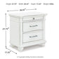 Kanwyn - Three Drawer Night Stand - Whitewash - Fraser Furniture & Mattresses
