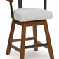 Ralene - Medium Brown - Upholstered Swivel Barstool (Set of 2)