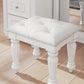 Kozlani - Vanity Upholstered Stool - White