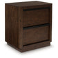 Dilenno - Dark Brown - Two Drawer Night Stand