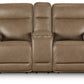 Glencroft - Power Reclining Loveseat With Console / Adjustable Headrest - Sahara