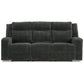 Martinglenn - Ebony - Reclining Sofa W/Drop Down Table - Fabric