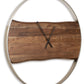 Panchali - Wall Clock - Brown / Silver Finish - Fraser Furniture & Mattresses