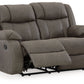 First Base - Gunmetal - Reclining Loveseat - Faux Leather