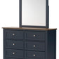 Landocken - Brown / Blue - Dresser and Mirror