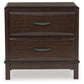 Vanmore - Dark Brown - Two Drawer Night Stand