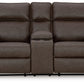 Lavenhorne - Granite - Dbl Reclining Loveseat W/Console - Faux Leather