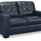 Santorine - Ocean - Loveseat - Leather Match