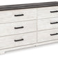 Shawburn - Six Drawer Dresser - Pewter-tone pulls - White / Black / Gray