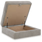 Aslan Court - Pebble - Ottoman With Storage