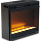 Entertainment Accessories - Fireplace Insert Glass/Stone - Black