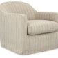 Valwick - Swivel Accent Chair - Cream / Brown