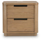 Pamaria - Two Drawer Night Stand - Light Brown