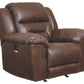 Stoneland - Chocolate - Power Rocker Recliner - Faux Leather