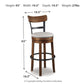 Valebeck - Tall Upholstered Swivel Barstool