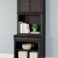 Beckincreek - Black - Bookcase With Door Hutch